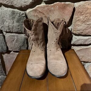 Ariat Tan Suede Zip Up Boots